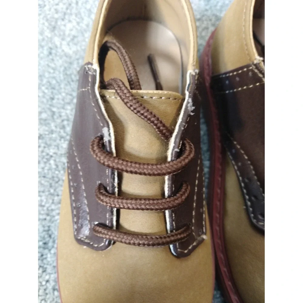 Trimfoot Baby Shoes Size 7 Brown Suede Man-Made Upper Infant Soft Walking